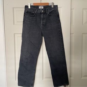 Agolde 90’s mid rise straight jeans in black